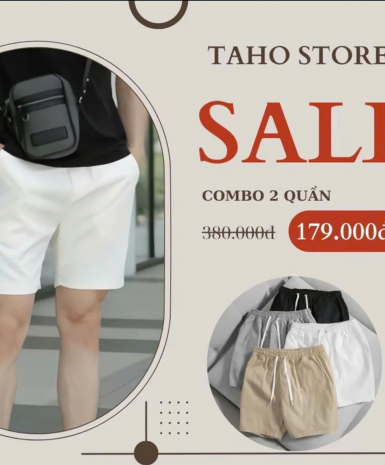 Combo 2 quần short nam