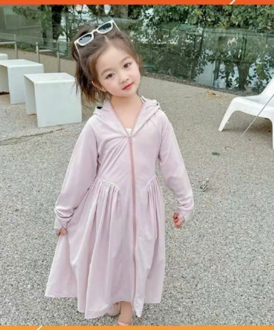 Áo chống nắng toàn thân cho bé dáng váy